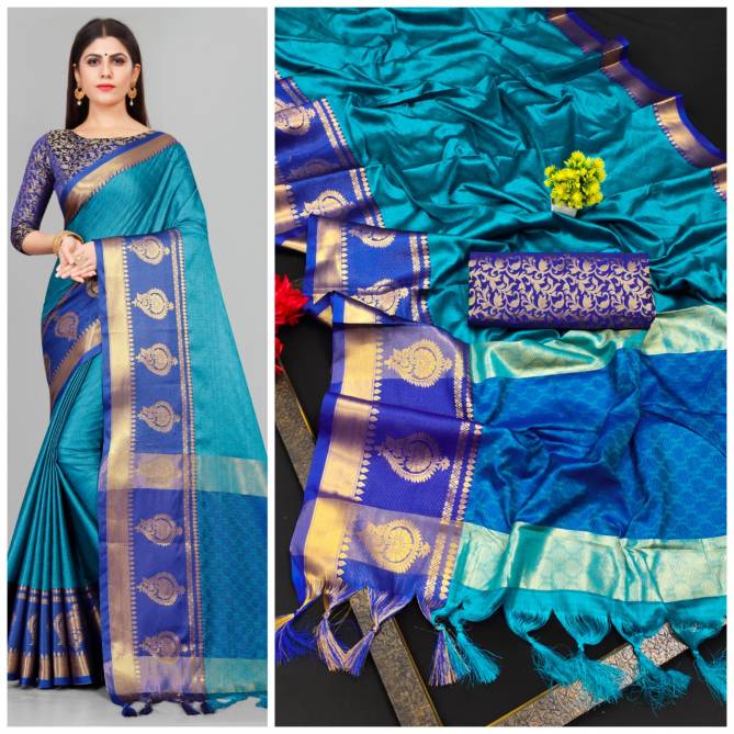 Fancy Cotton Silk Fancy Ethnic Wear Designer Saree Collection